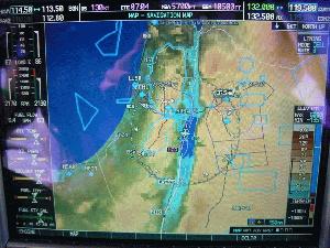 Flight from Israel to Egypt (look how close we are to Jordan boarder)